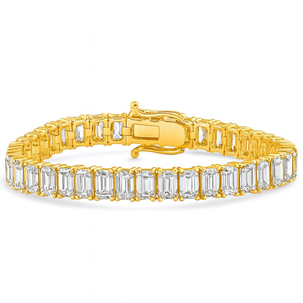 Emerald Cut Moissanite Tennis Bracelet