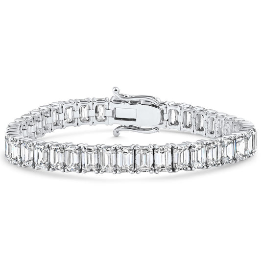15 carat emerald cut moissanite tennis bracelet