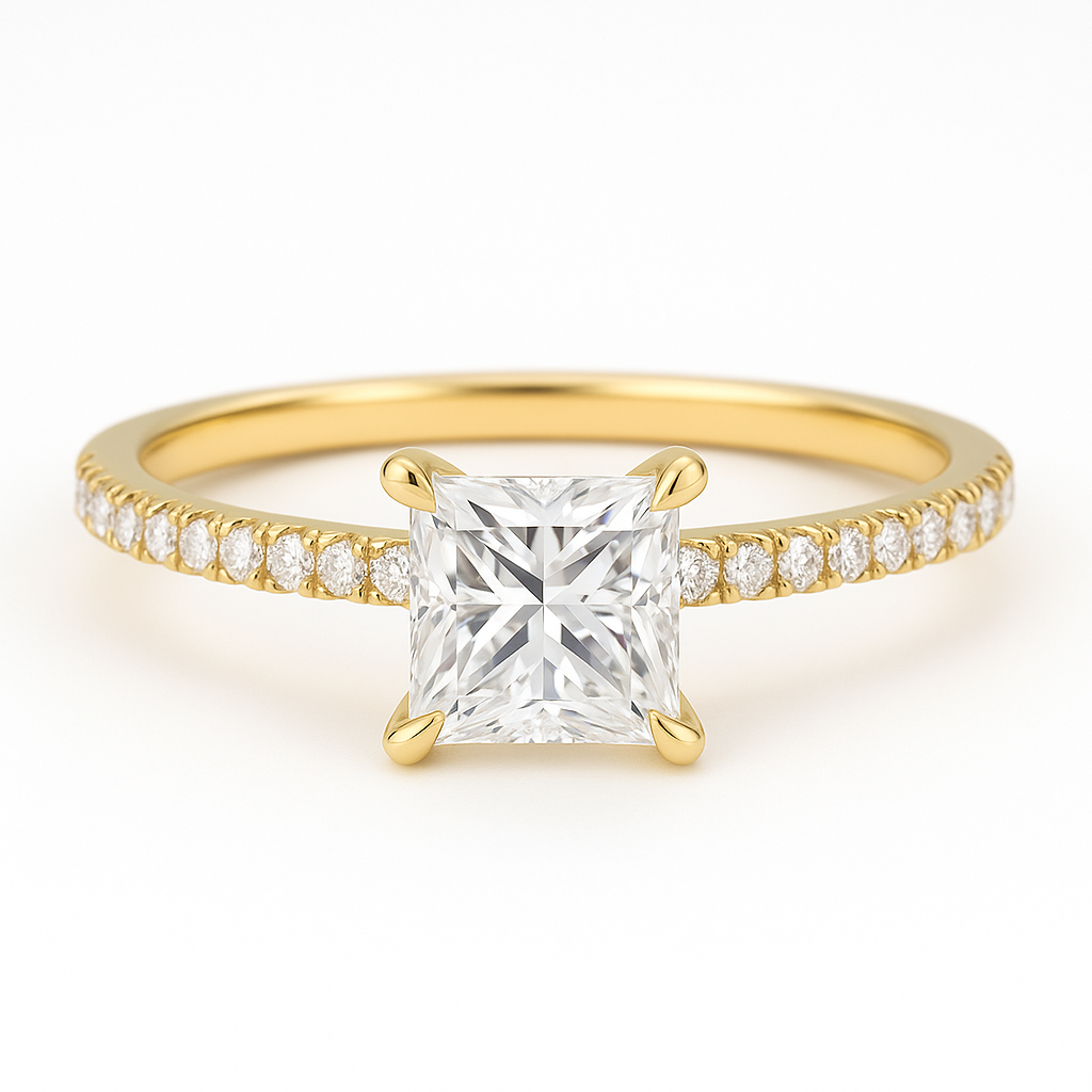 0.4 Carat Princess Moissanite Petite Ring Ready to Ship