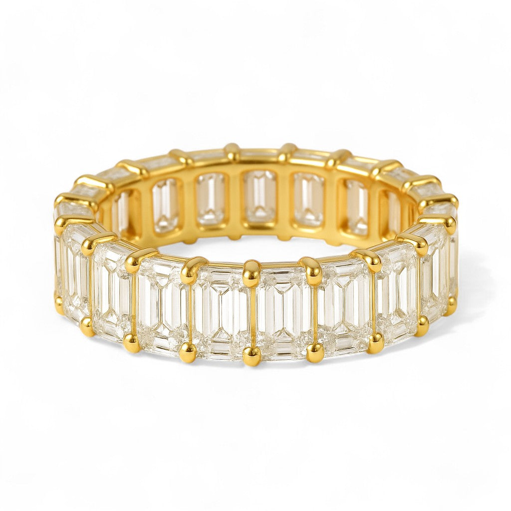 Emerald Cut Moissanite Eternity Band