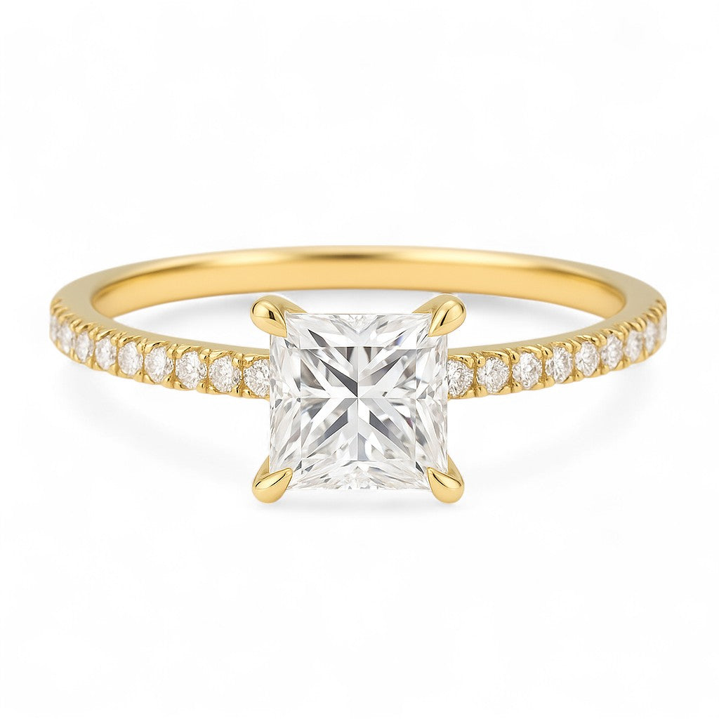 0.4 Carat Princess Moissanite Petite Ring Ready to Ship