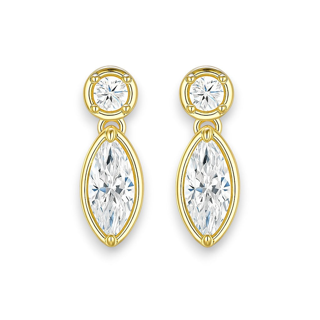 Marquise Moissanite Drop Earrings