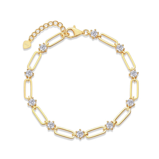 Moissanite Chain Link Bracelet