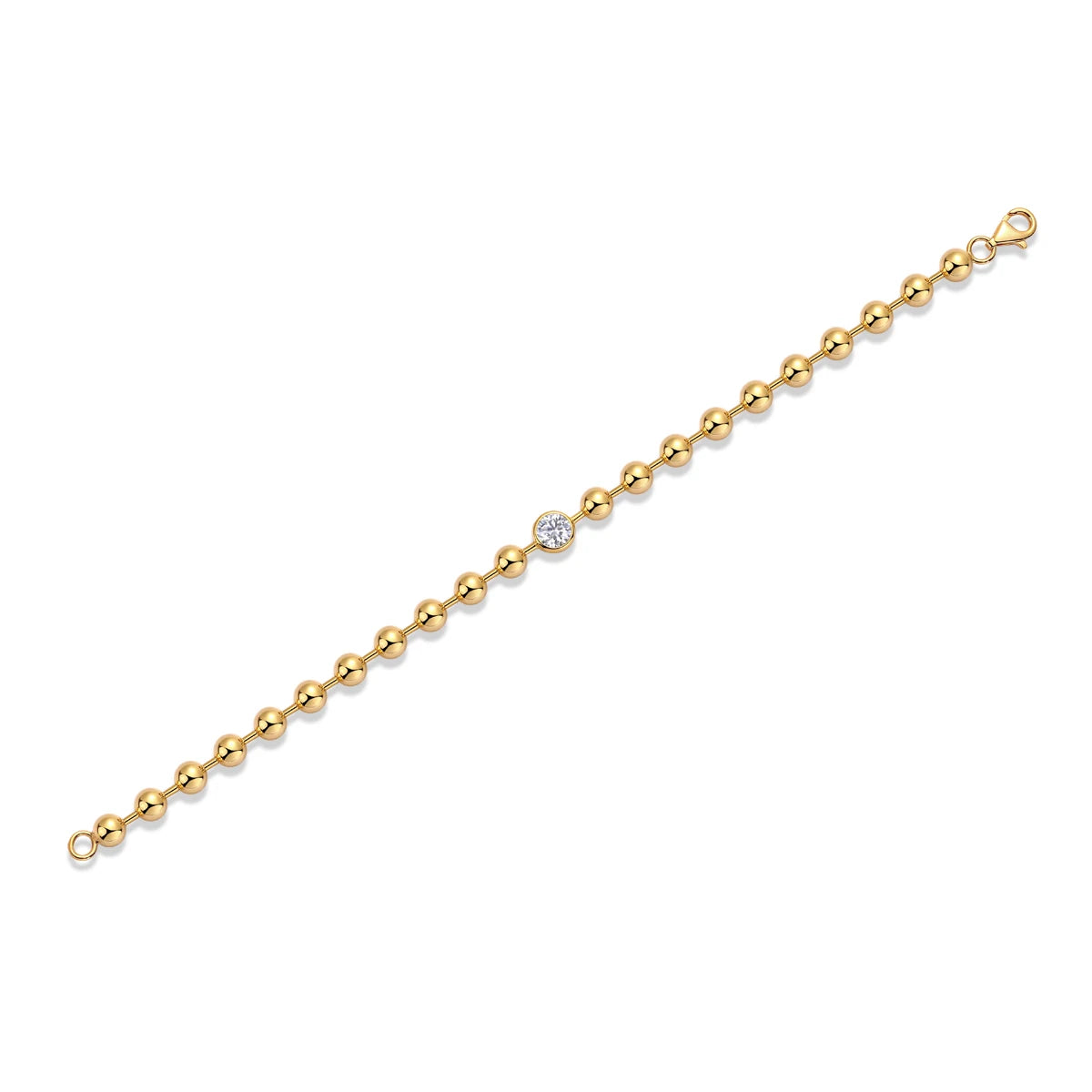 Bead Bracelet with Moissanite Accent