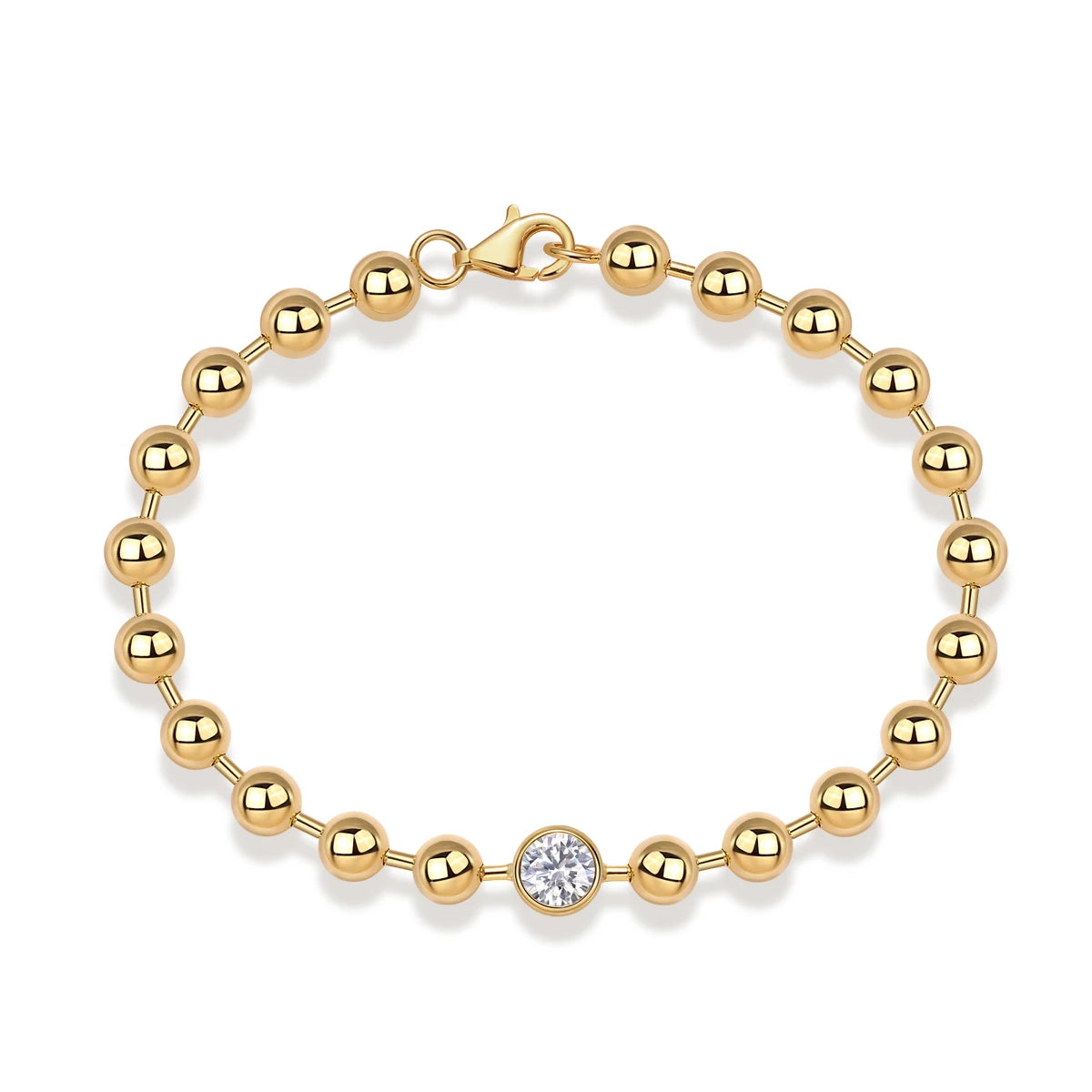 Bead Bracelet with Moissanite Accent