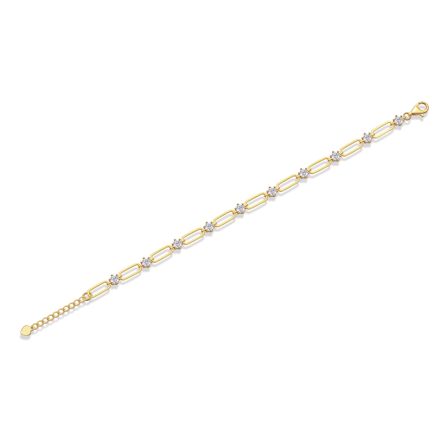 Moissanite Chain Link Bracelet