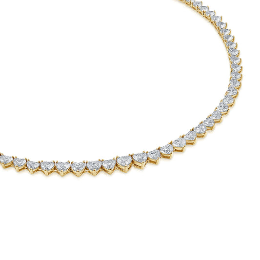 Heart Cut Moissanite Tennis Necklace