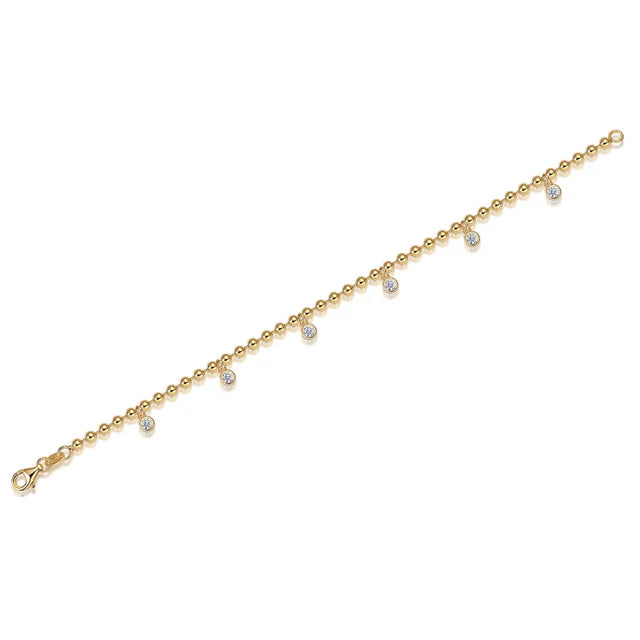 Round Moissanite Beaded Bracelet