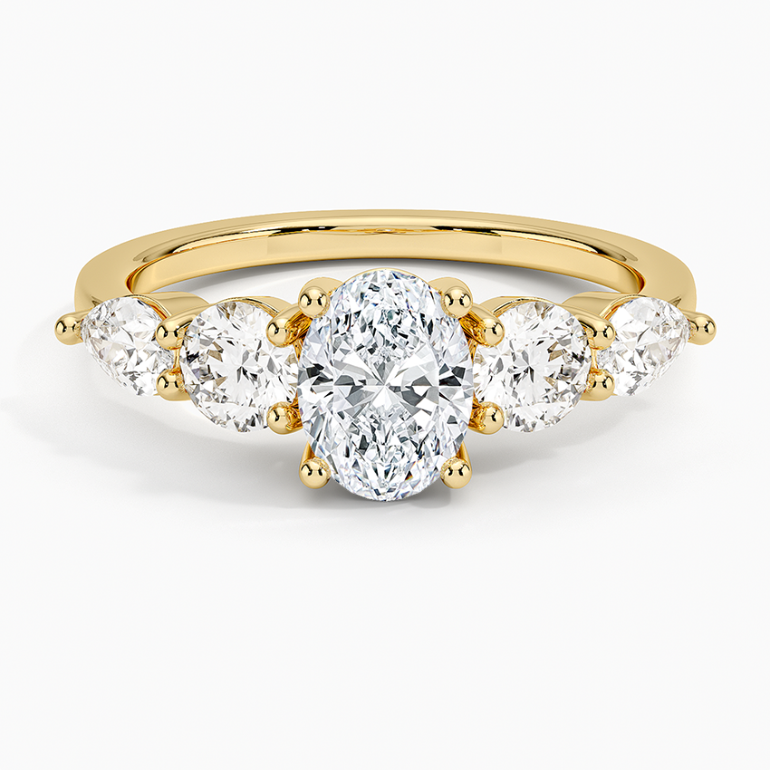 Oval Five Stone Moissanite Ring