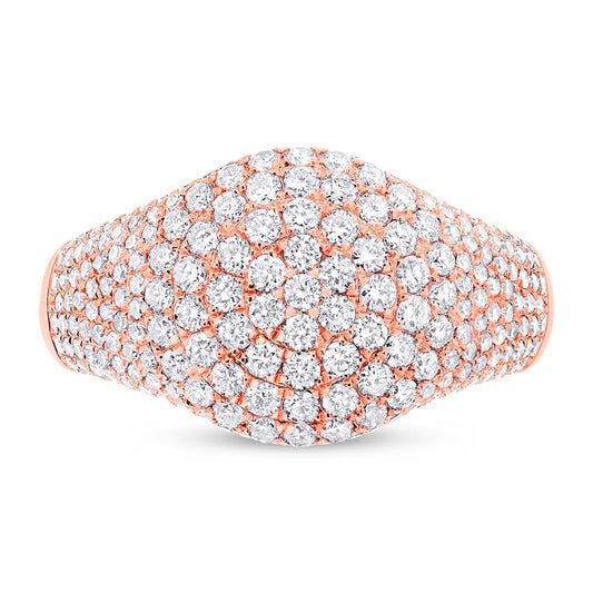 Pavé Moissanite Dome Signet Ring