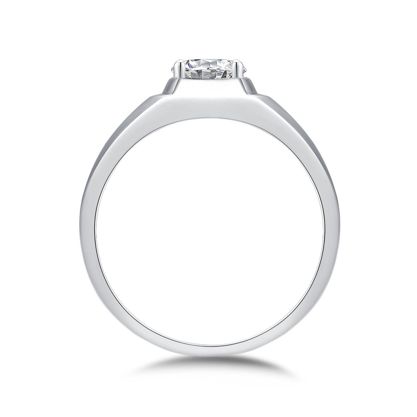 Wide Moissanite Signet Ring