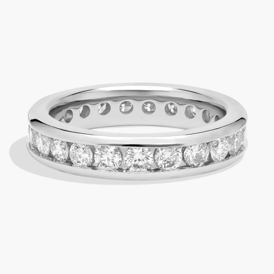 Channel Set Round Moissanite Band