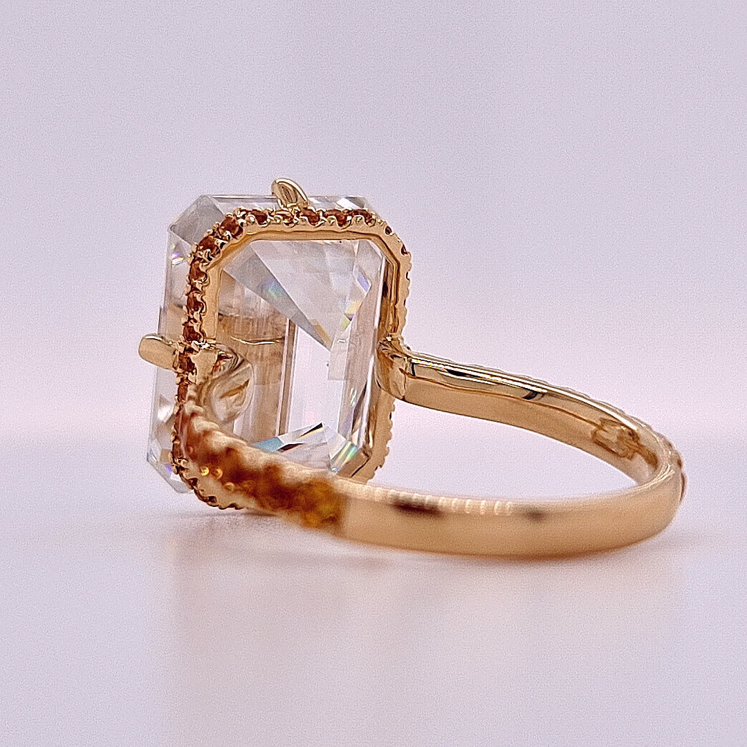 4.5ct Emerald Cut Moissanite Floating Engagement Ring
