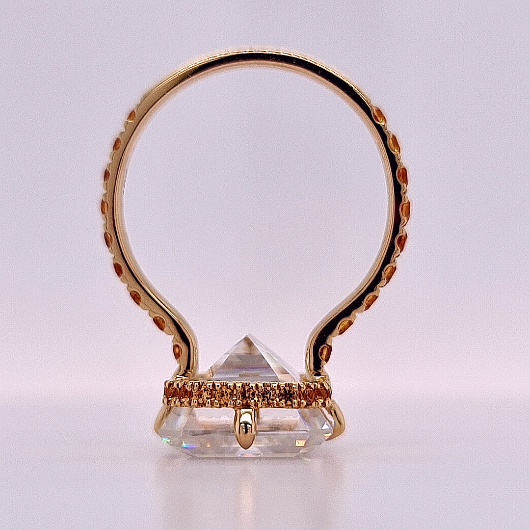 4.5ct Emerald Cut Moissanite Floating Engagement Ring