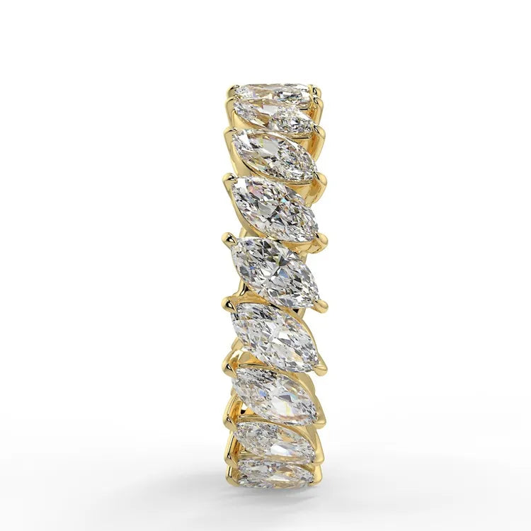 Marquise Cut Moissanite Eternity Band