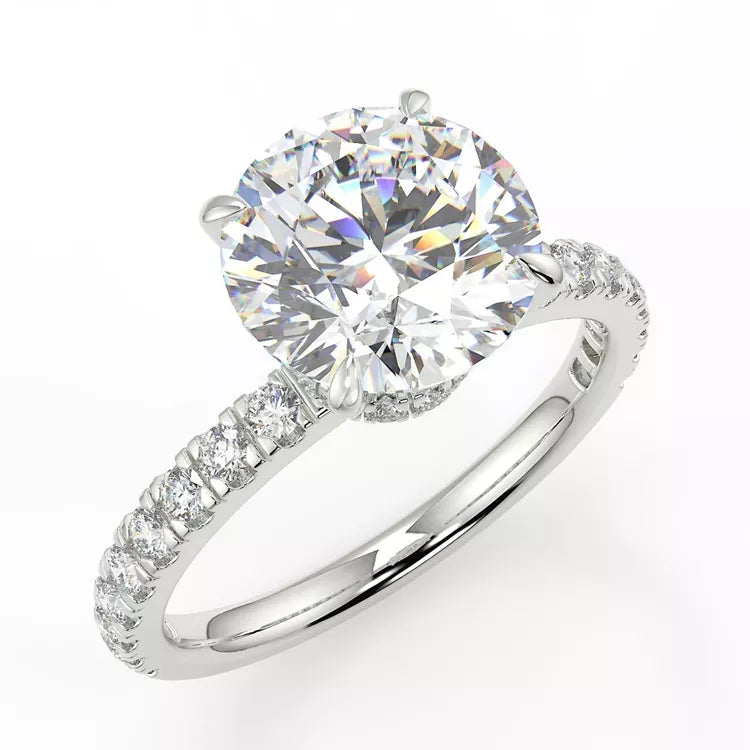 2 Carat Round Cut Moissanite Solitaire Ring