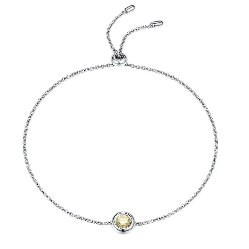 0.5 Carat Round Coloured Moissanite Bezel Bracelet