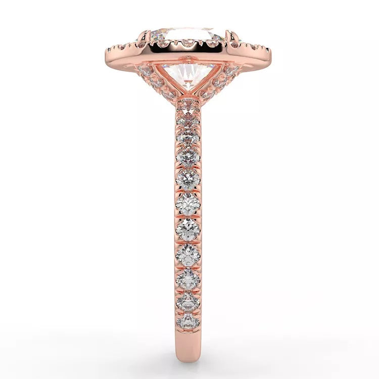 1.91 Carat Oval Cut Moissanite Ring with Halo