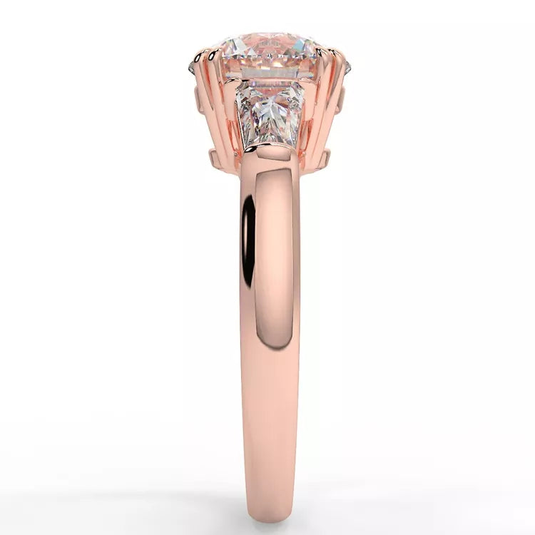 2.26 Carat Round Cut Moissanite Trilogy Ring