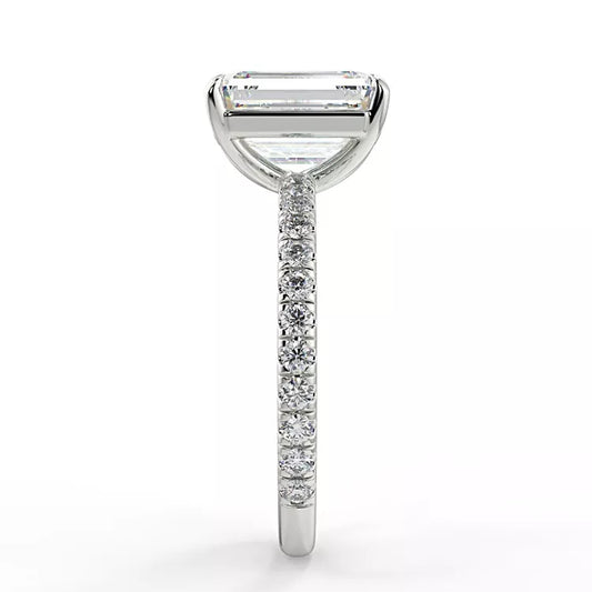 2.23 Carat Emerald Cut Moissanite Solitaire Ring