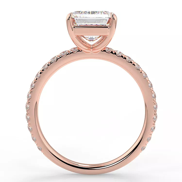 2.23 Carat Emerald Cut Moissanite Solitaire Ring