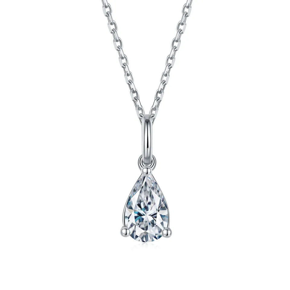 Pear Cut Moissanite Necklace