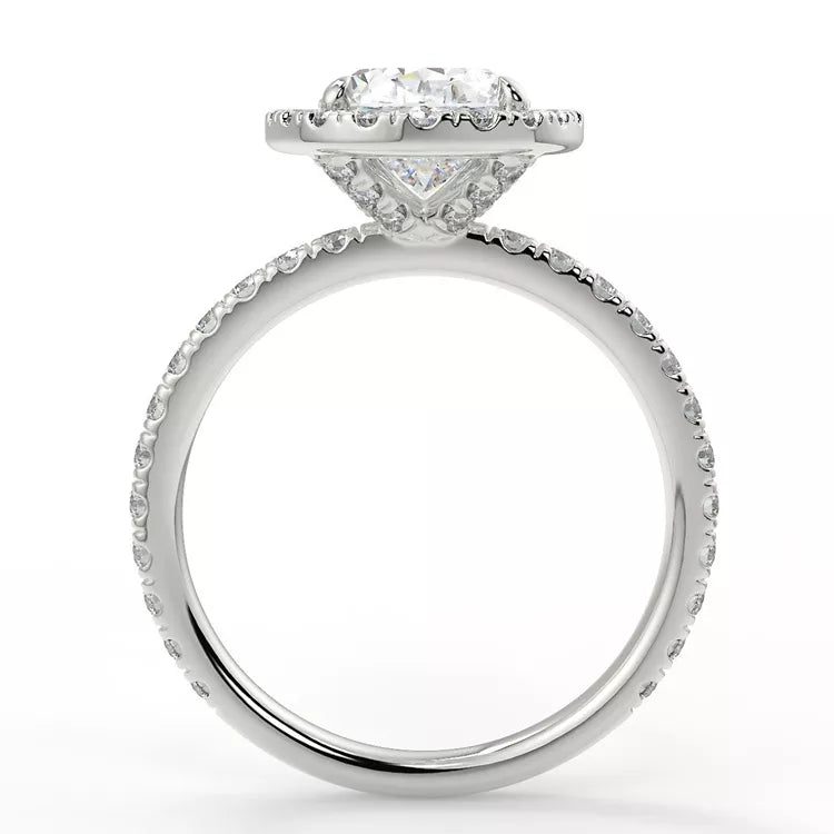 1.91 Carat Oval Cut Moissanite Ring with Halo