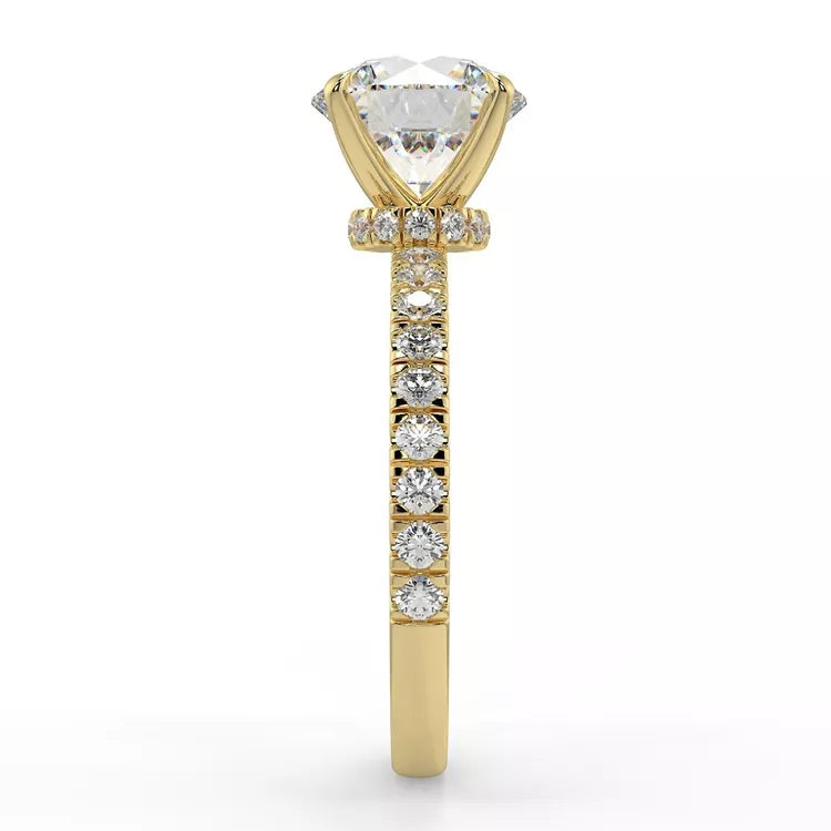2 Carat Round Cut Moissanite Solitaire Ring
