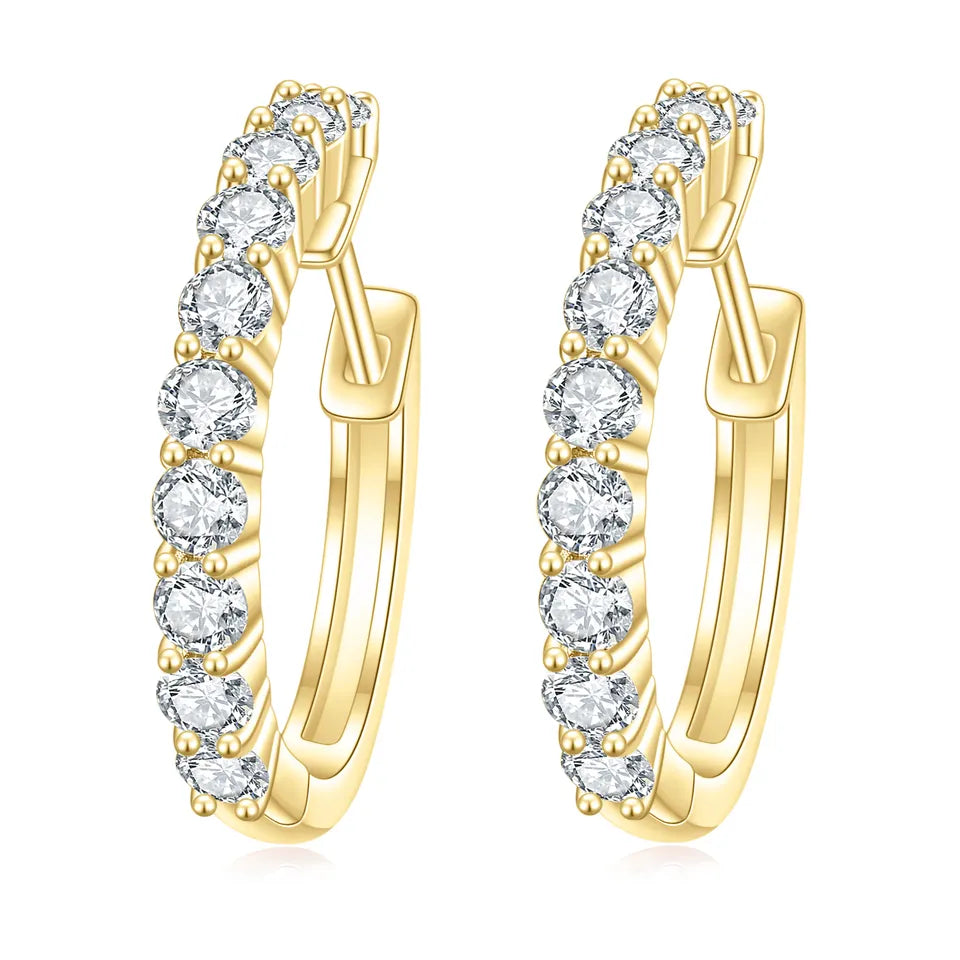 1.5 Carat tw Silver Hoops