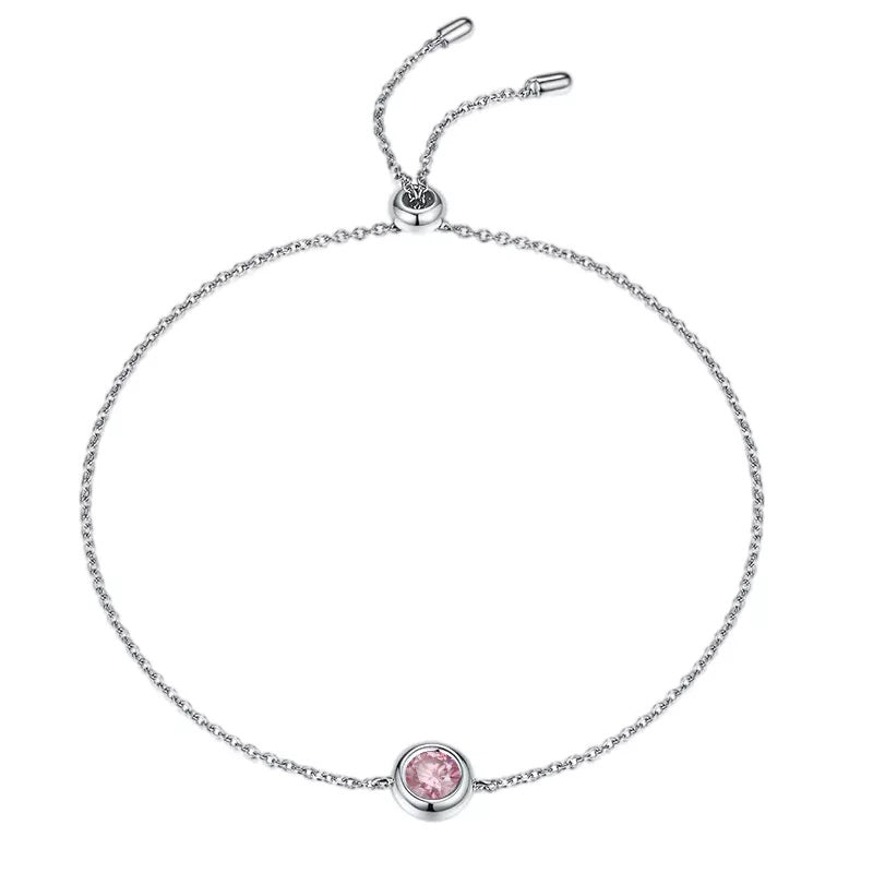 0.5 Carat Round Coloured Moissanite Bezel Bracelet