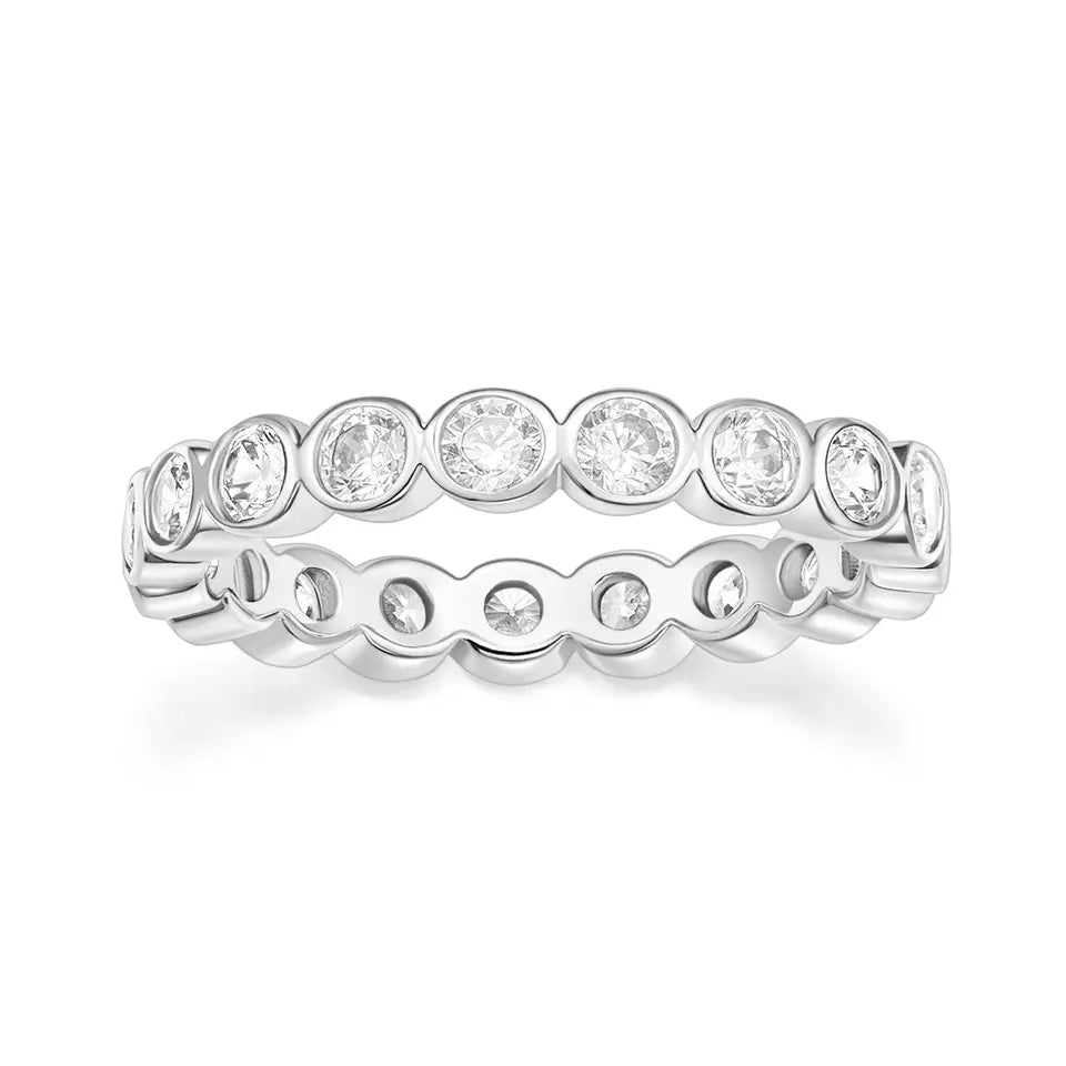 Round Bezel Set Eternity Band