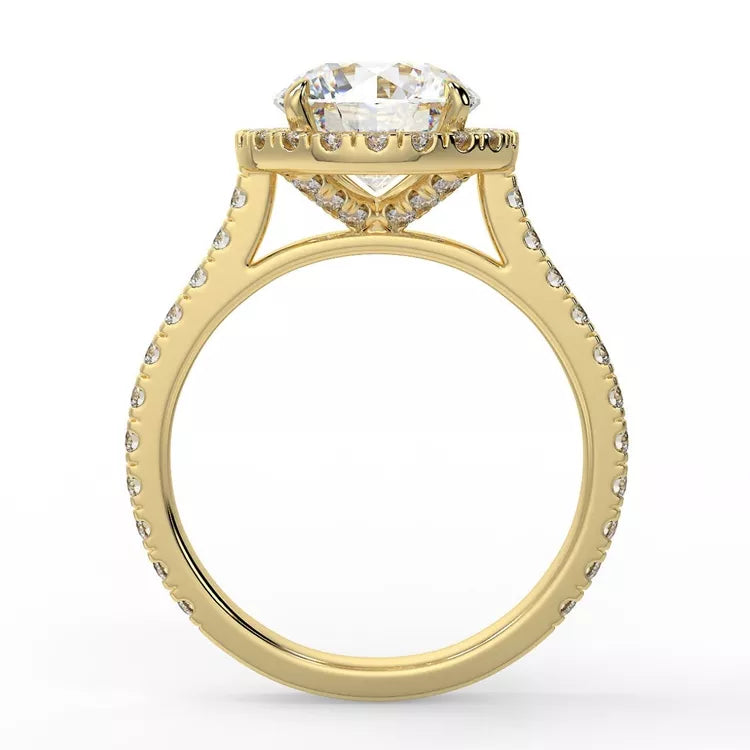 2 Carat Round Cut Moissanite Halo Ring