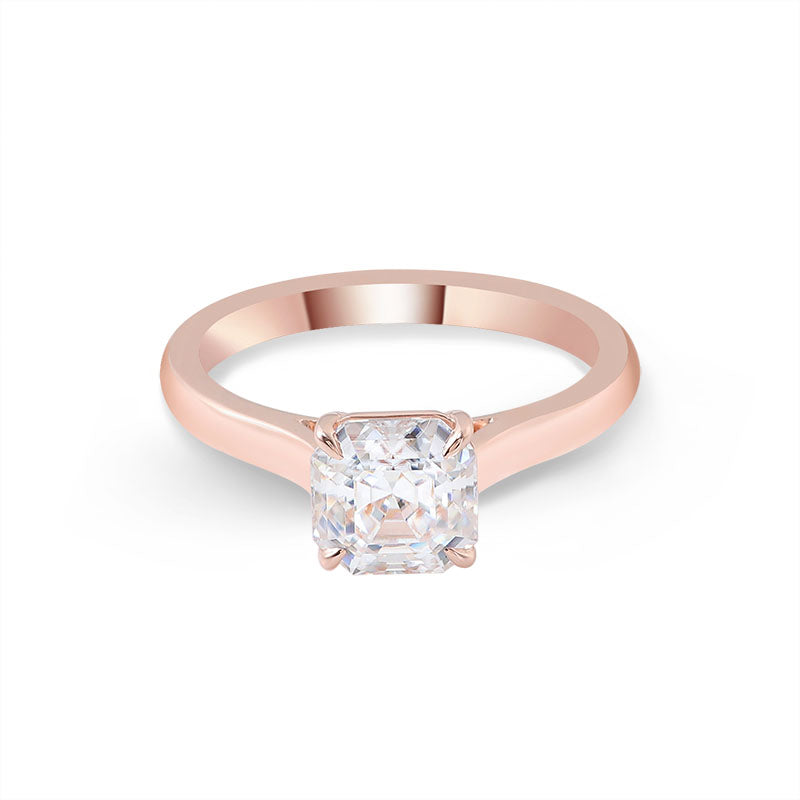 2.28 Carat Asscher Cut Moissanite Solitaire Ring