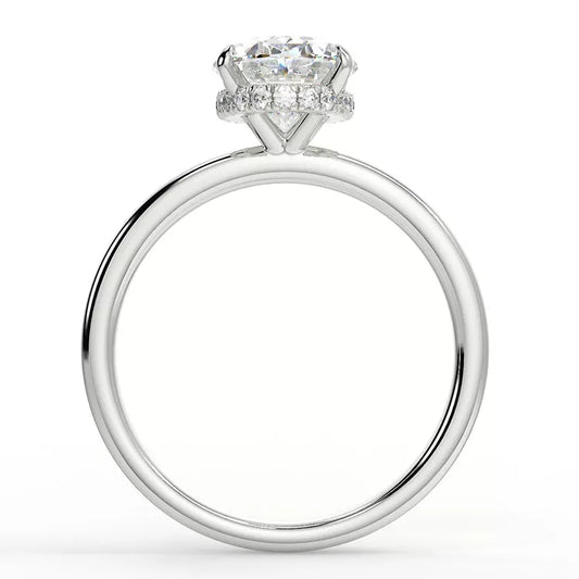 3.74 Carat Oval Cut Crushed Ice Moissanite Solitaire Ring