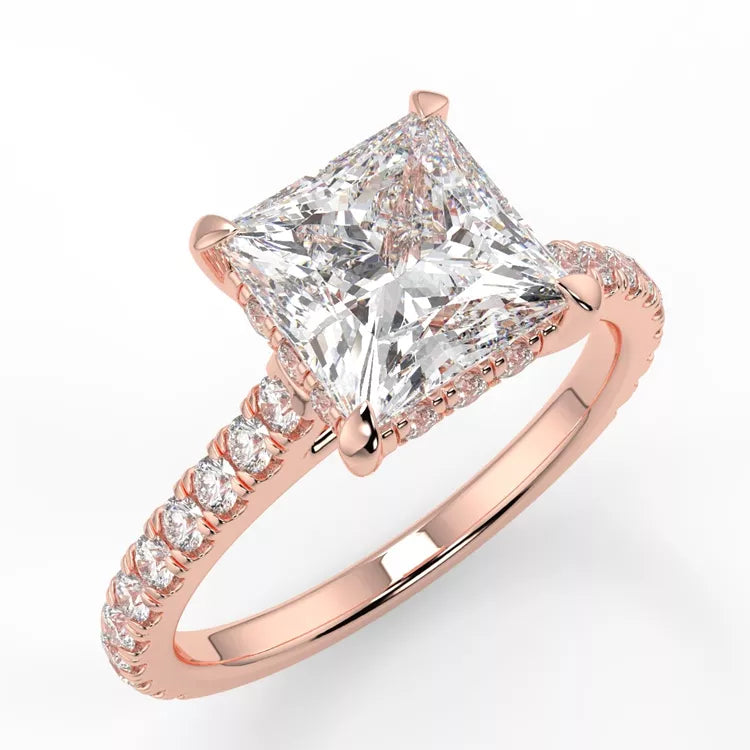 2.78 Carat Princess Cut Moissanite Solitaire Ring