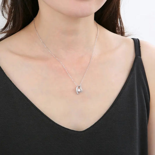 Dancing Moissanite in Heart Pendant Ready to Ship