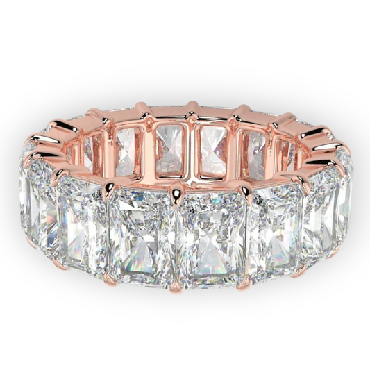 Radiant Cut Moissanite Eternity Band