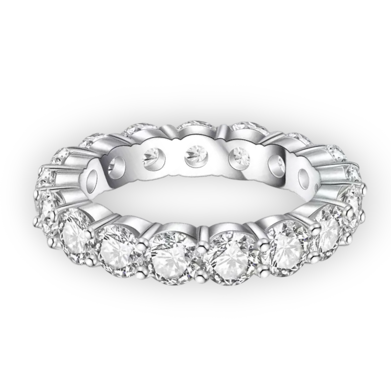 Round Cut Moissanite Eternity Band
