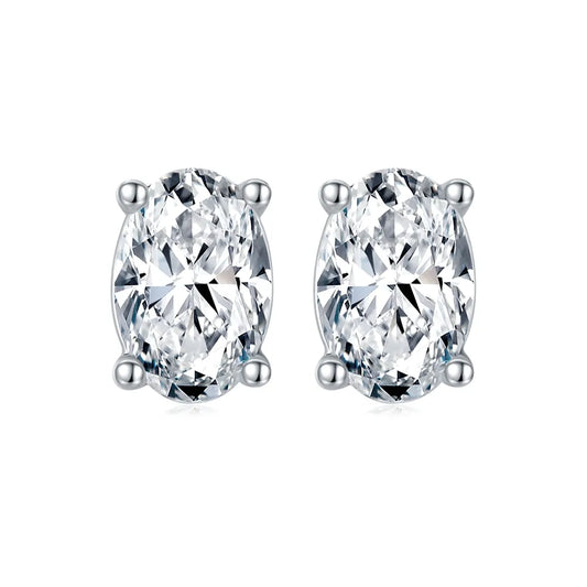 1 Carat tw Oval Cut Moissanite Stud Earrings