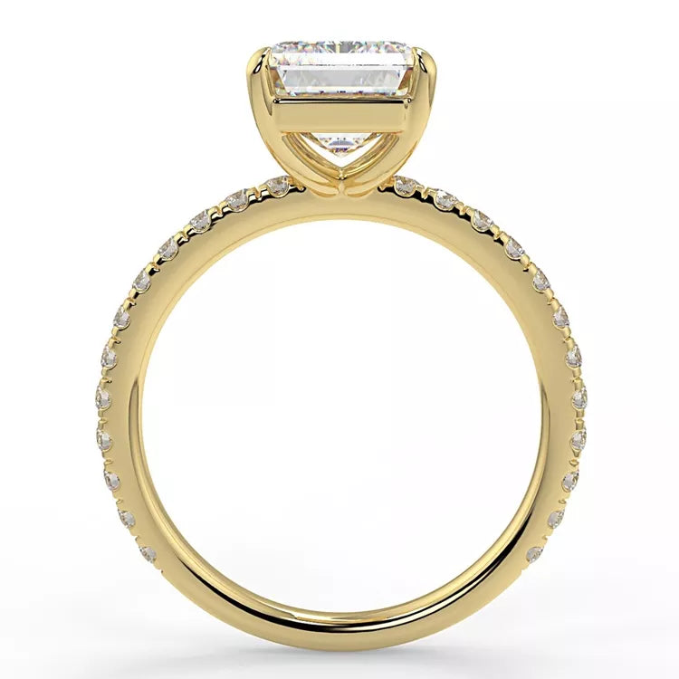 2.23 Carat Emerald Cut Moissanite Solitaire Ring