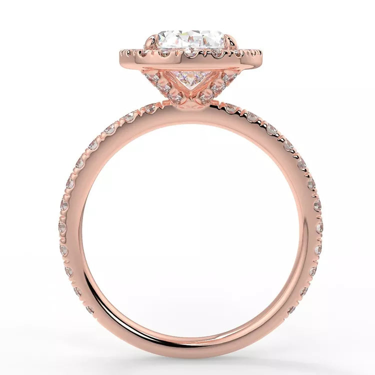 1.91 Carat Oval Cut Moissanite Ring with Halo