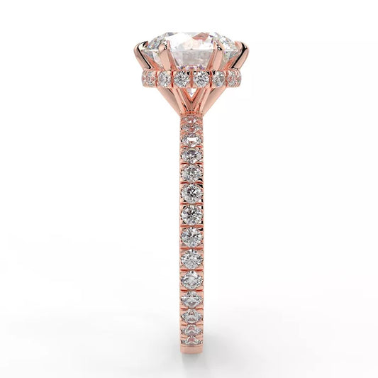 2.26 Carat Round Cut Moissanite Hidden Halo Ring