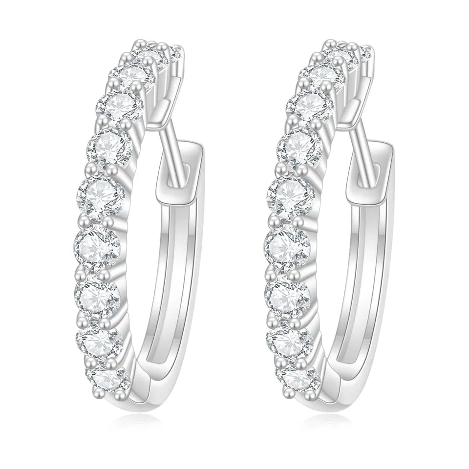 1.5 Carat tw Silver Hoops