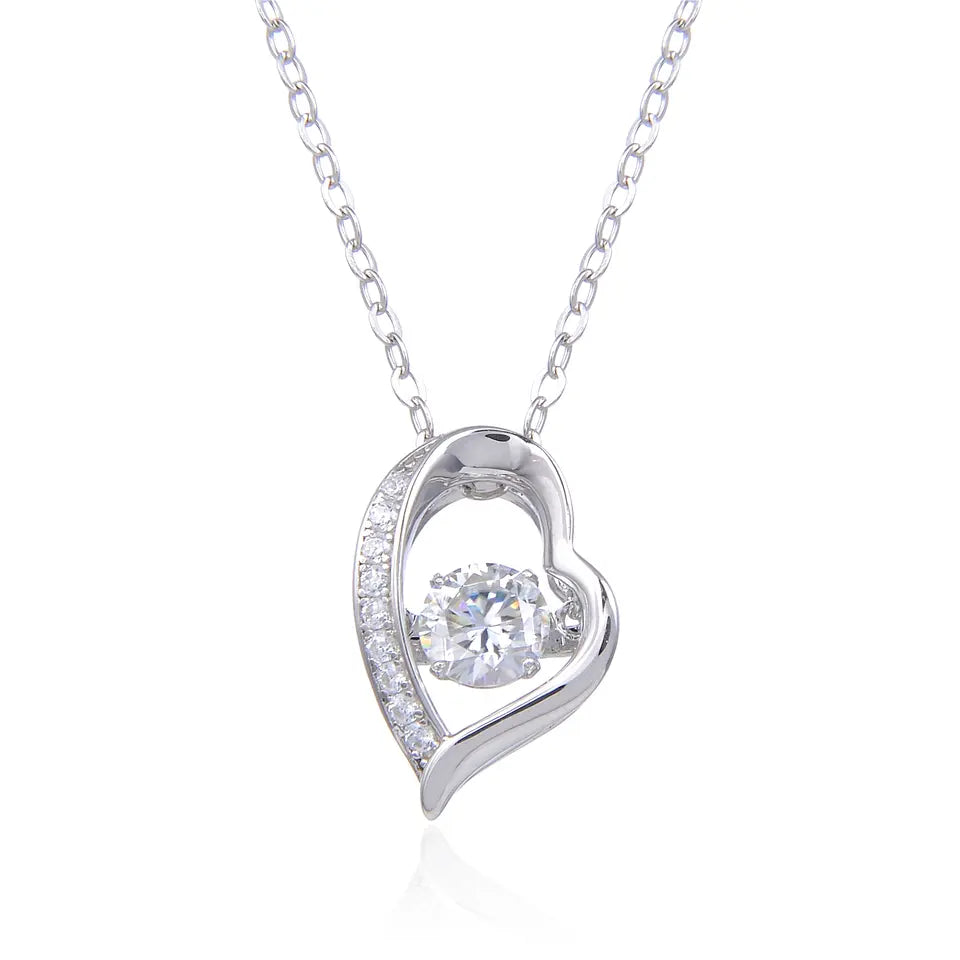 Dancing Moissanite in Heart Pendant