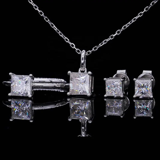 Princess Cut Moissanite Necklace