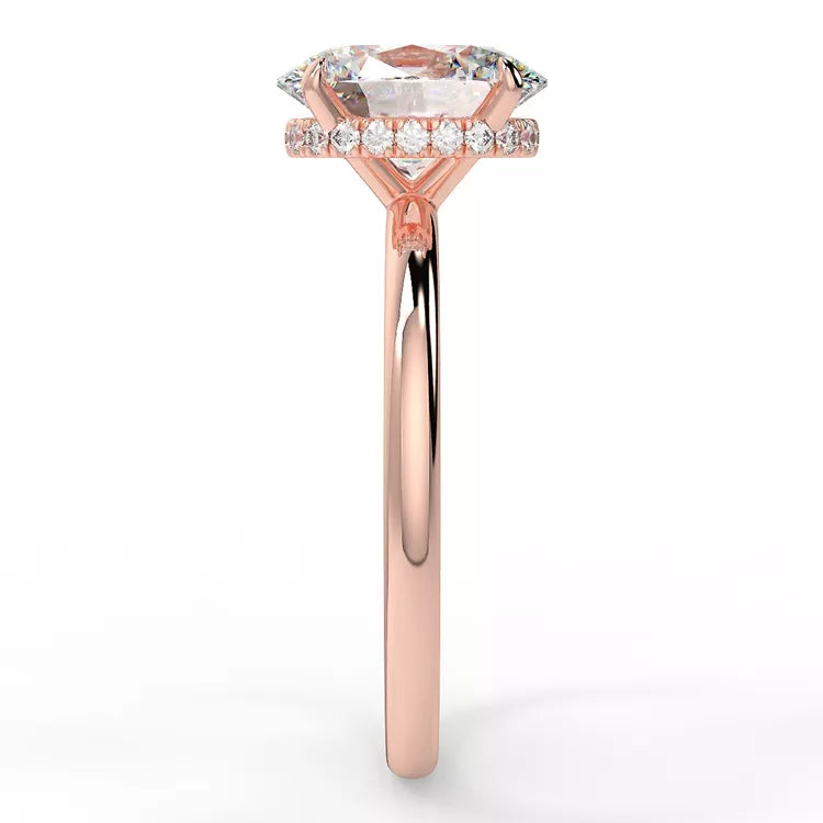 3.74 Carat Oval Cut Crushed Ice Moissanite Solitaire Ring