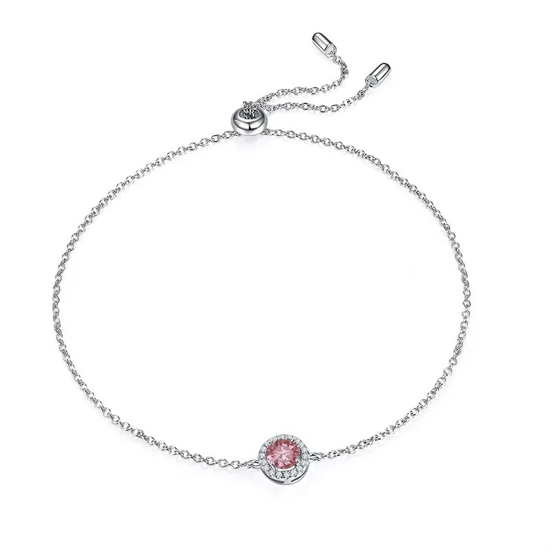 0.5 Carat Round Moissanite Halo Bracelet