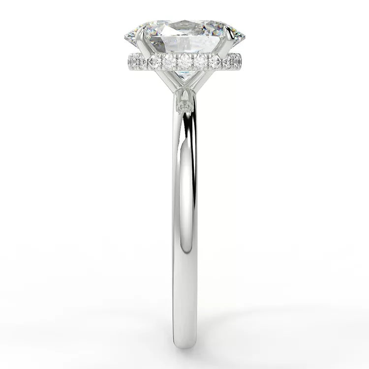 3.74 Carat Oval Cut Crushed Ice Moissanite Solitaire Ring