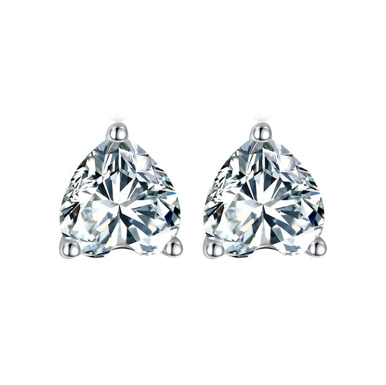 2 Carat tw Heart Cut Moissanite Stud Earrings