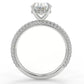 2.7 Carat Oval Cut Moissanite Pave Solitaire Ring
